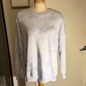 Light Blue Lazypants Sweatshirt with Cloud watercolour Pattern